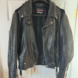 Brooks Classic Black Leather Jacket Vintage